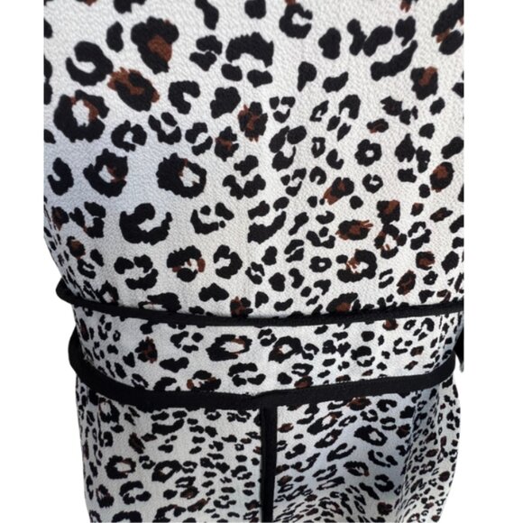 Monteau Leopard Print Dress / Black, White & Brown / Size L - Picture 5 of 8
